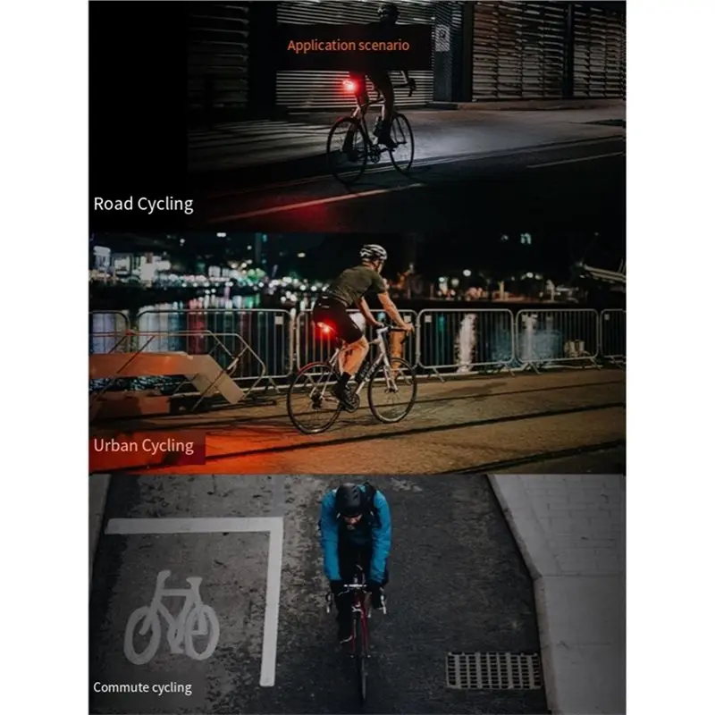 Reliable-RN120 ABS Smart Bicycle Rear Light Detachable Power Display Auto Brake Sensing Bike Cycle Tail Light Outdoor City Ridin image 3