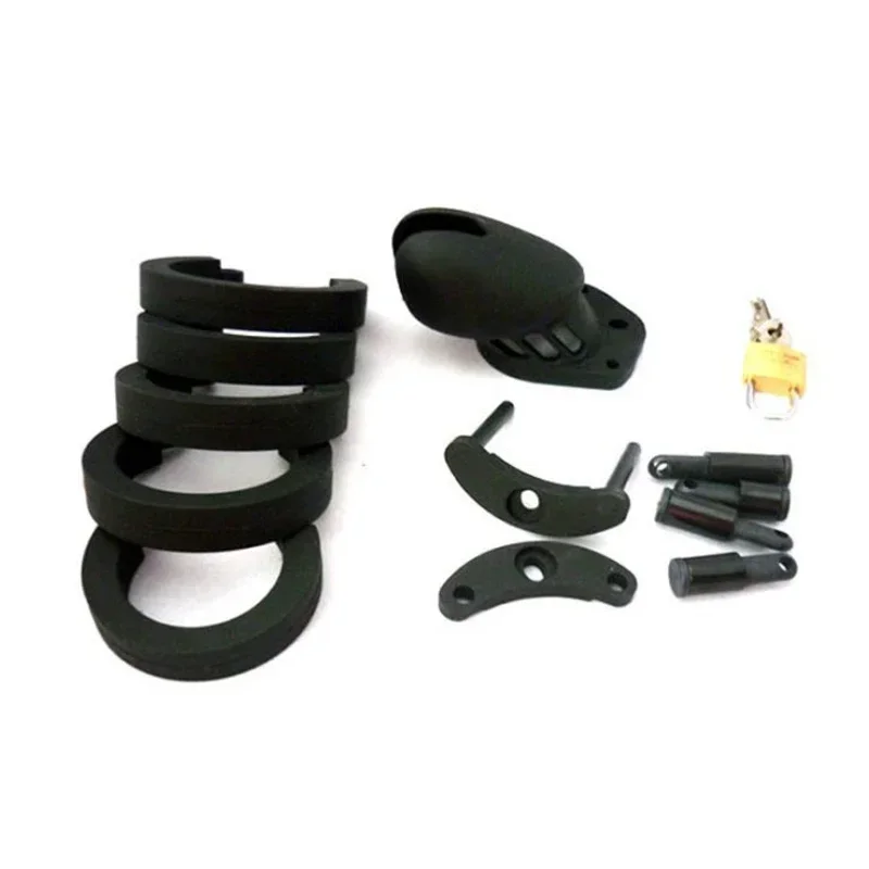 Sex Shop Male Chastity Cock Cages n Penis Belt Lock With 5 Size Penis Rings With Cage Gay Device Chastity Lock