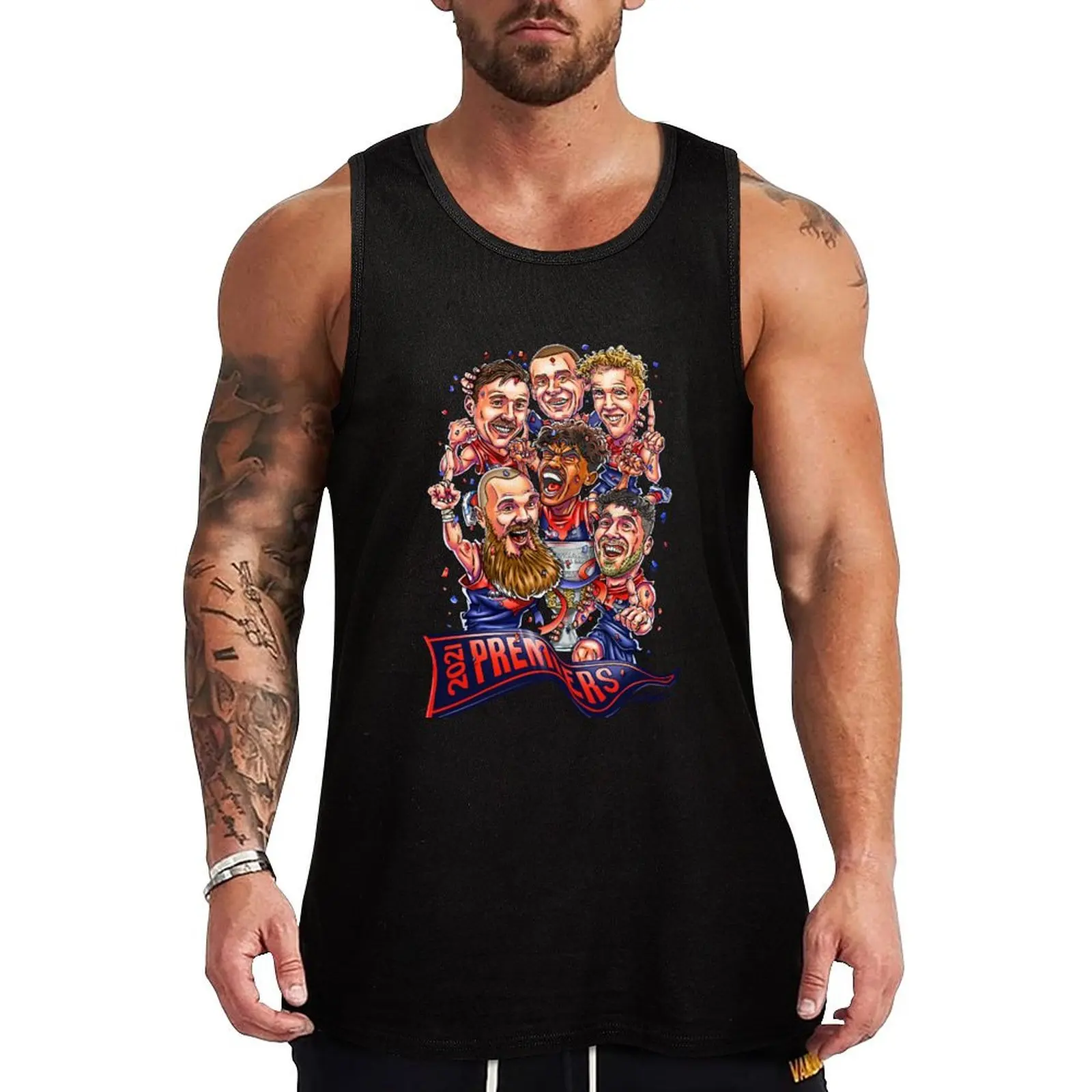 

Melbourne Demons 2021 Premiership - Unique Artwork - Gawn, Petracca, Lever, Pickett and Oliver Tank Top