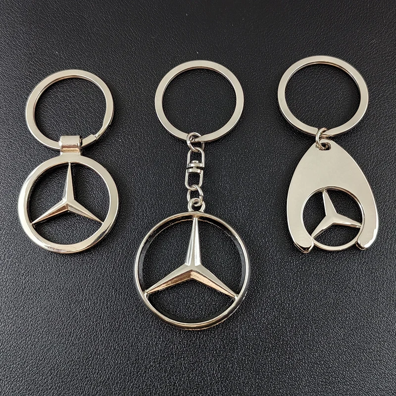 Porte-clés en métal avec logo de voiture, porte-clés emblème, Mercedes Benz Jas A, C, GLC, GLE, Classe CLA, W205, W176, W117, W118, W124, 1PC