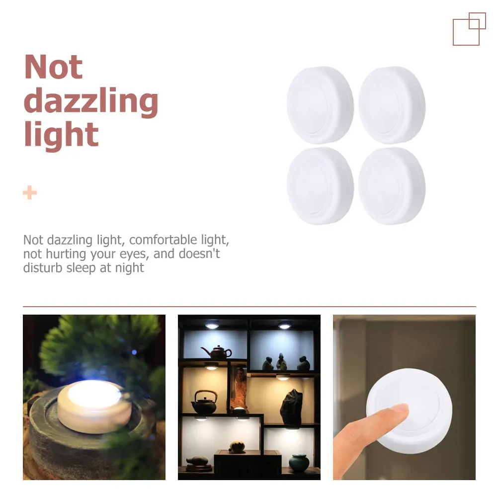 

4Pcs -Powered LED Wireless Touch Night Lights Cordless Night Lamp for Closet Bedroom Nursery Powered Lights