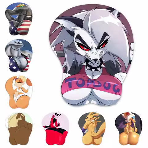 3D Mouse Pad Living aircraft Lola Loona Lopunny Moxxie Renamon Rouge Snorlax Oppai Mousepad Breast Gaming Wrist Rest Boobpad