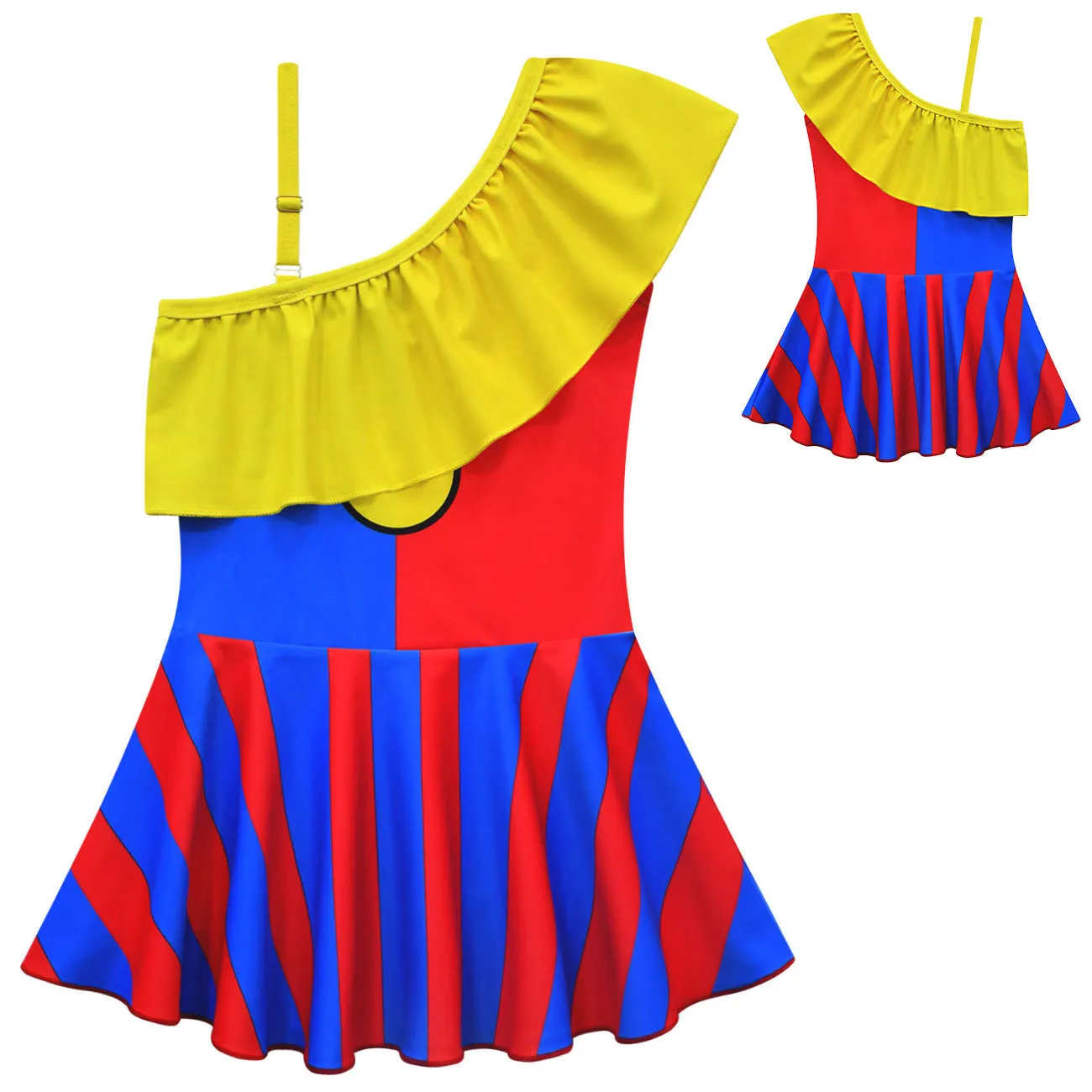 Amazing Digital One-piece Swimsuits Circus Anime Cosplay Girls Jumpsuit Outfits Kids Halloween Carnival Fantasy Costume Suit