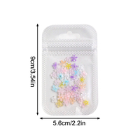 50Pcs Five Petal Flower Nail Art Charms Shine 3D Nail Decoration Macaron Color Manicure Accessories Resin Material DIY