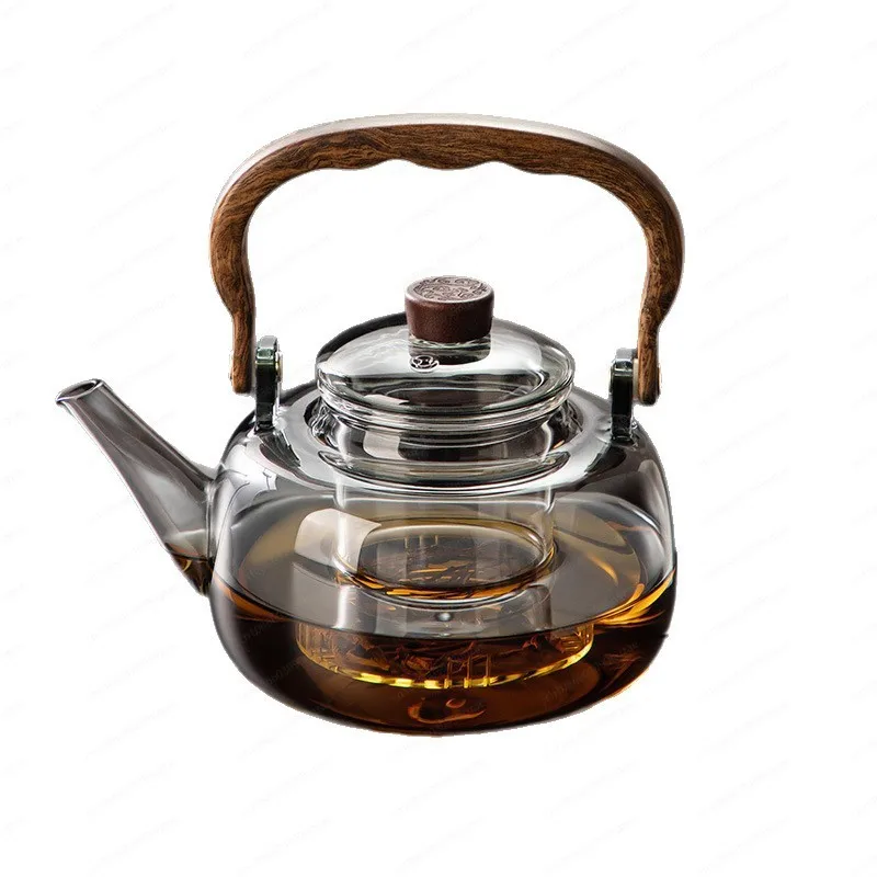 

Высокотемпературная кастрюля для заваривания чая, для кипячения воды и тушения чая, с деревянной ручкой, прохладная, прочная стеклянная посуда для ежедневного использования
