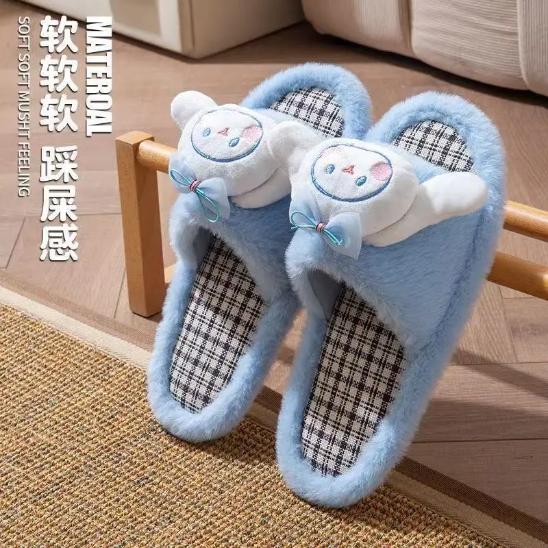 Kawaii การ์ตูน Hello Kitty Kuromi My MelodyPochacco Four Seasons รองเท้าแตะน่ารักเจ้าหญิงบ้านลื่นขายส่ง