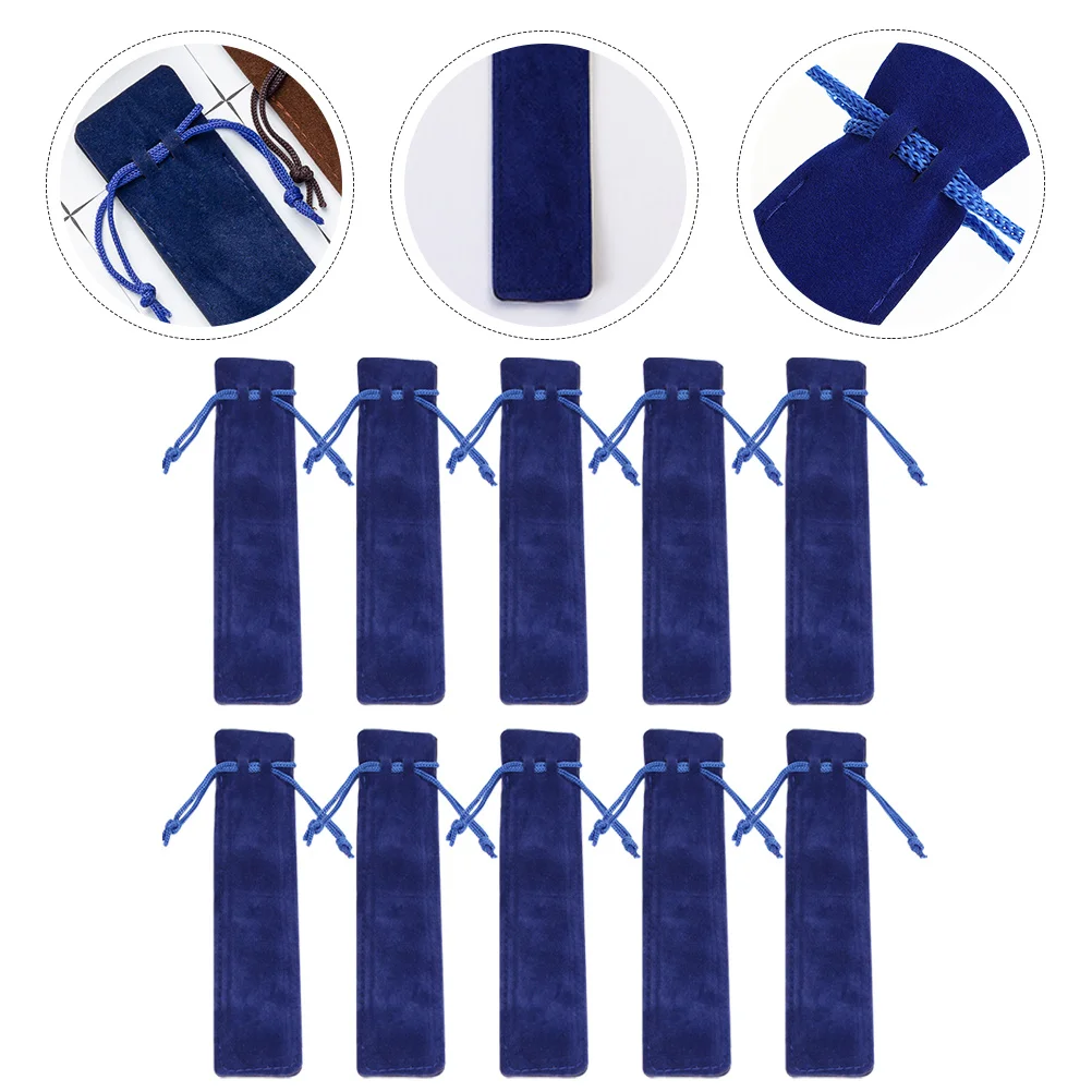 20pcs Pen Bag Drawstring Single Pen Holder Portable Pencil Storage Case For Fountain Pens Gift Pouch Travel Office School