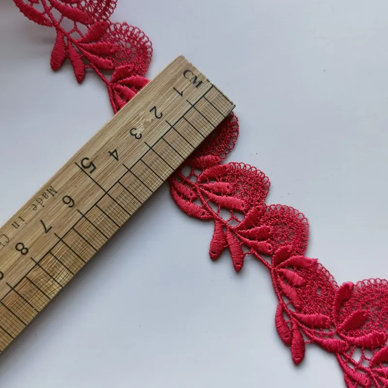 13Yards 3.6cm Width Black Red Beige Flower Leaf  Venise Diy Venice Lace Clothing Accessories Of Various Garment,Bra.Skirt