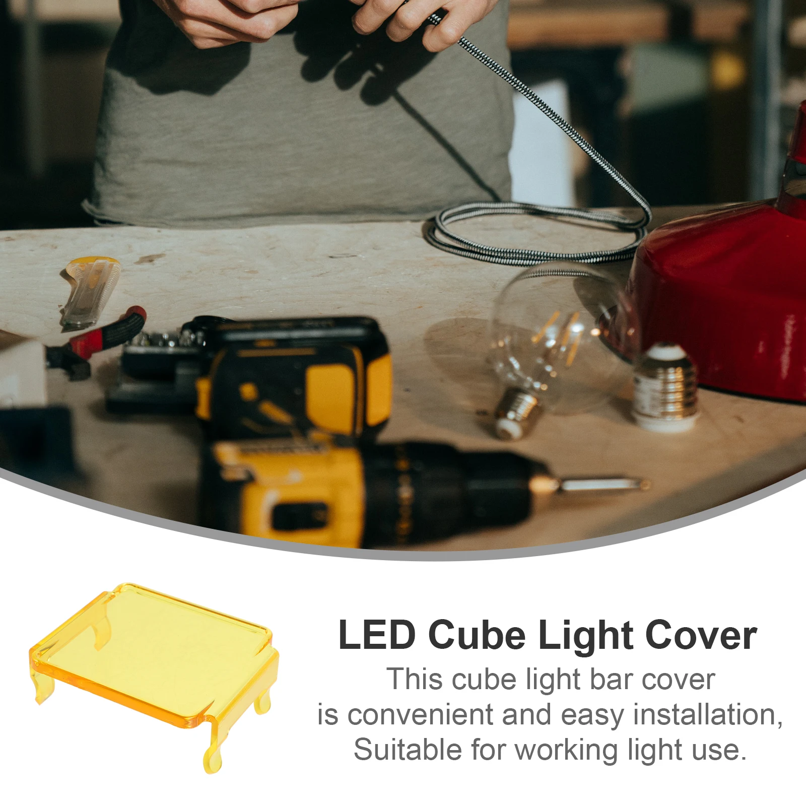

3 Inch LED Light Strip Cover Cube Marker Lights Protective Lamp Small Plastic Work Decorative Yellow