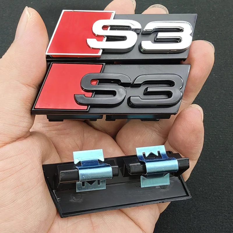 ثلاثية الأبعاد ABS S3 S4 S5 S6 S7 S8 شعار سلع السيارات شعار الجبهة شواء الجبهة هود شارة مصبغة مشبك لأودي اكسسوارات الديكور السيارات