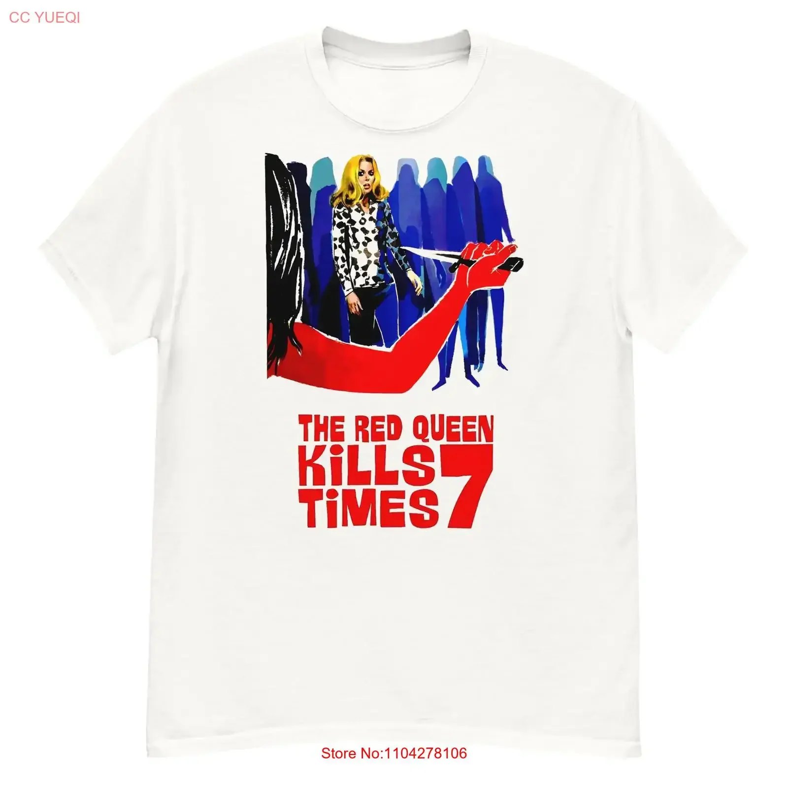 The Red Queen Kills Seven Times cult giallo film fan art t shirt vintage Washed fashion designer clothes Slightly Unisex