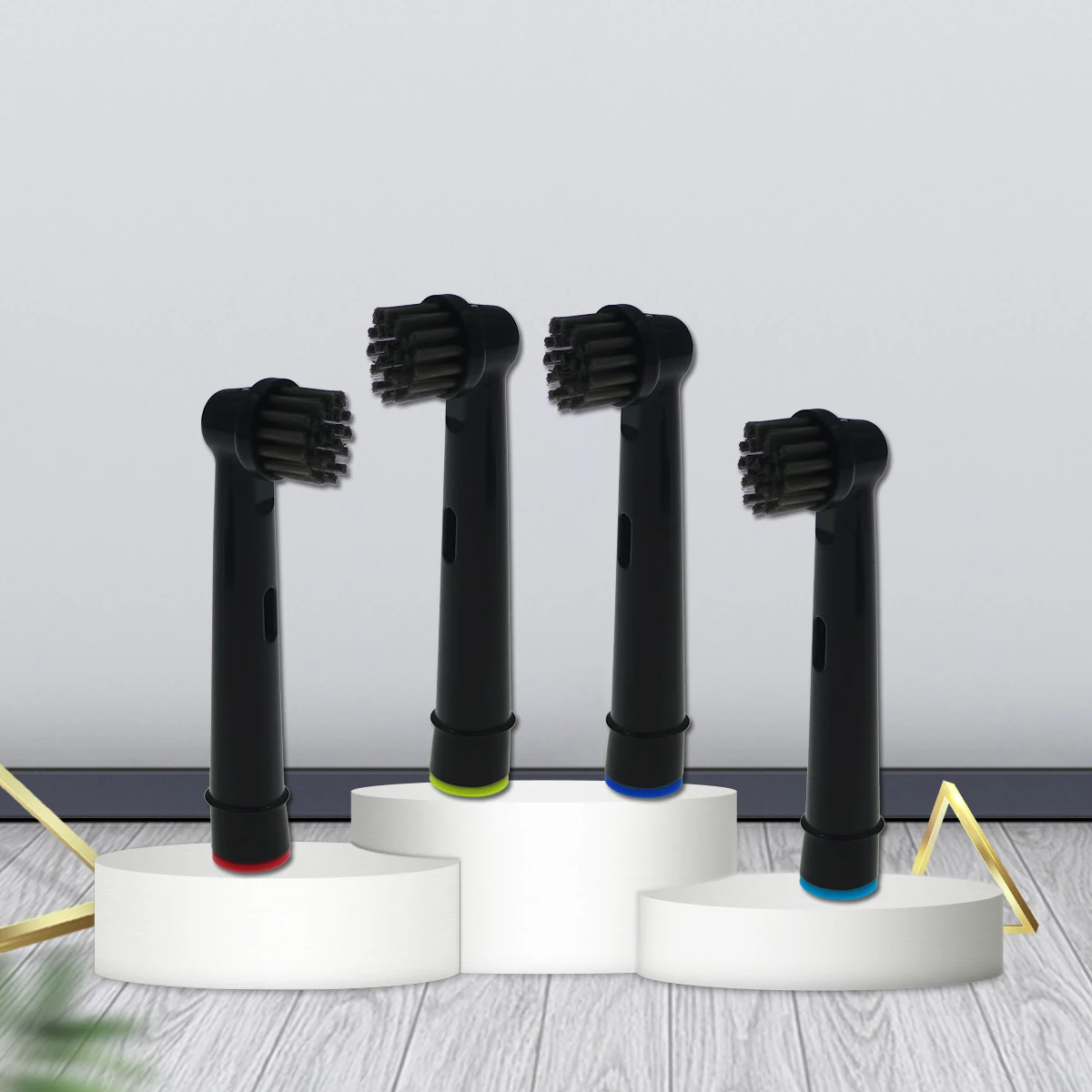 4pc Bamboo Charcoal Brush Heads For Oral B Electric Toothbrush Advance Power/Pro Health/Triumph/3D Excel/Vitality Precision