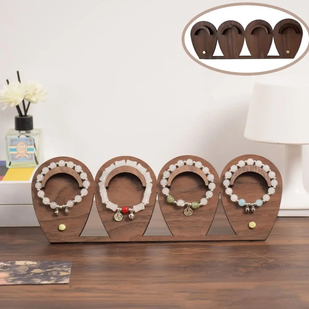 

Portable Wood Bracelet Tray Organizer Hand Bangle Necklace Display Stand Ornaments Storage Case Bracelet Display Rack Gift
