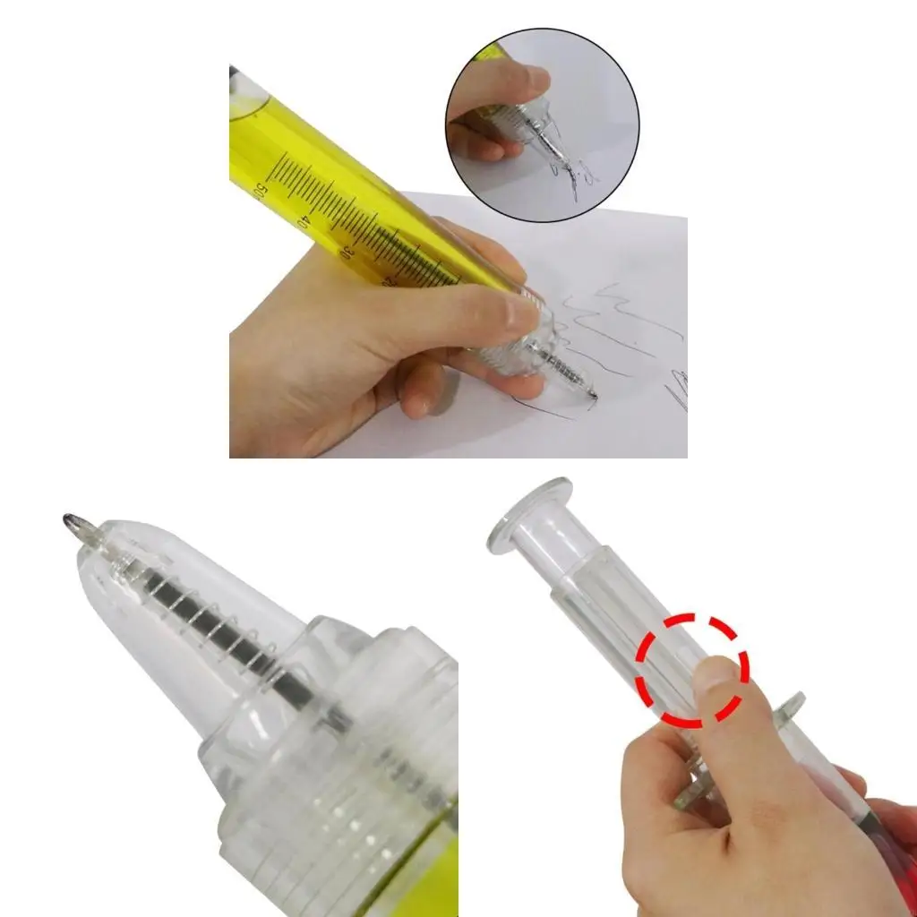 

M5TB 5x/Set Black Ballpoint Pens Retractable Nurse Pens Syringe-Pens Office Writing Pen Medical Ballpoint Pens for Doctor