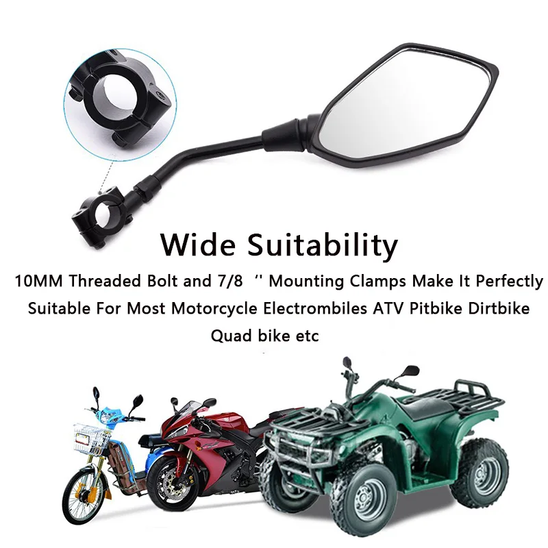 Motorcycle Rearview Mirrors Side Mirror Accessories For Yamaha ybr 125 raptor 350 jogrr vmax 1200 r1 2008 tracer 700 mt10 r15