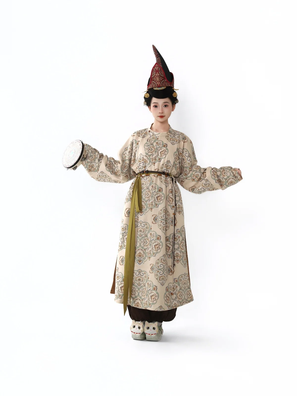 

Двухслойный двусторонний плюшевый халат Nanshan Flavor Loulan Returnee из замши с круглым вырезом, модный, для весны, осени и зимы