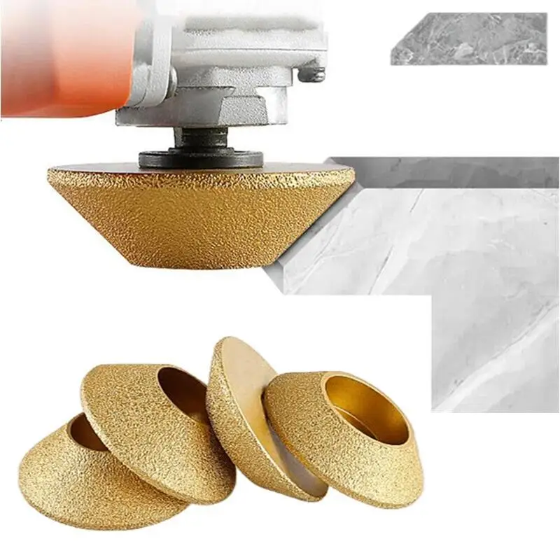 

1PC Bore 20mm Dia 3inch/75mm Vacuum Brazed Diamond Grinding Wheel 45 Degrees Hypotenuse Edge Profile Grinding Disc