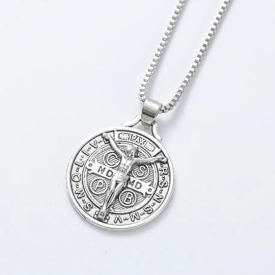 1-шт-ожерелья-с-подвеской-saint-медаль-Бенедикта-крест-с-распятием-24x21-мм-и-24-дюймовой-цепочкой-n1658