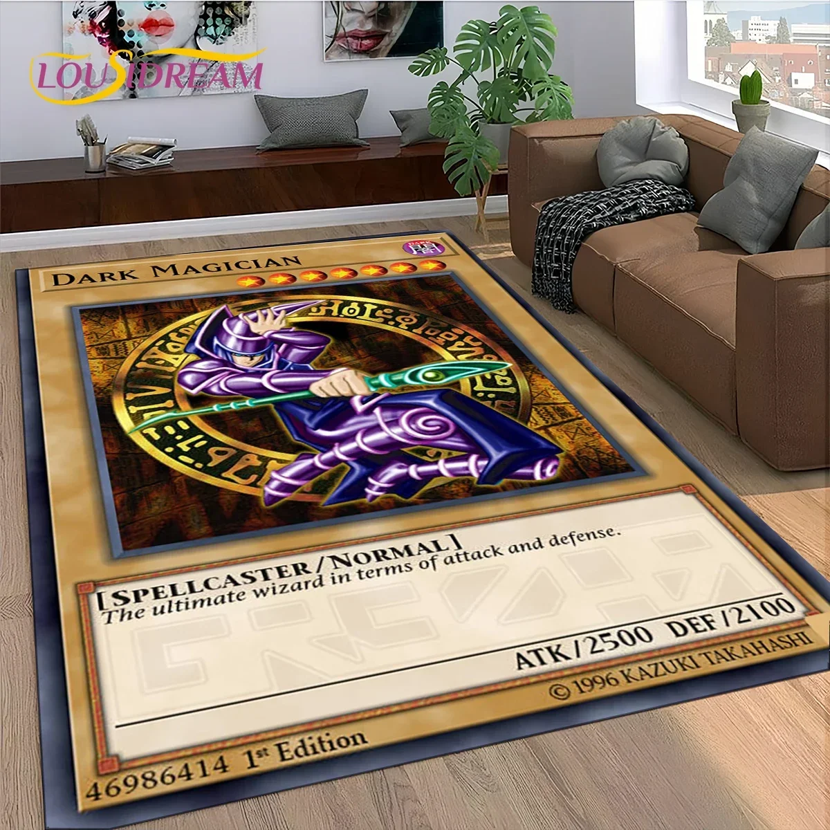 Yu-Gi-Oh Blue Eyes Dragon Monster Gold Card Cartoon Game Carpet Rug for Bedroom Living Room Home Sofa,Decor Floor Mat