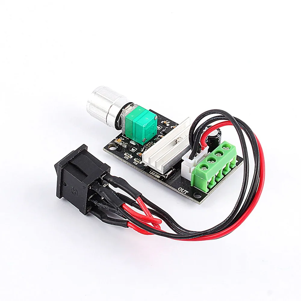 6‑28V Input Voltage DC Motor Speed Controller 80W Power Capacity Adjustable Knob Motor Speed Regulator Pulse Width Modulation