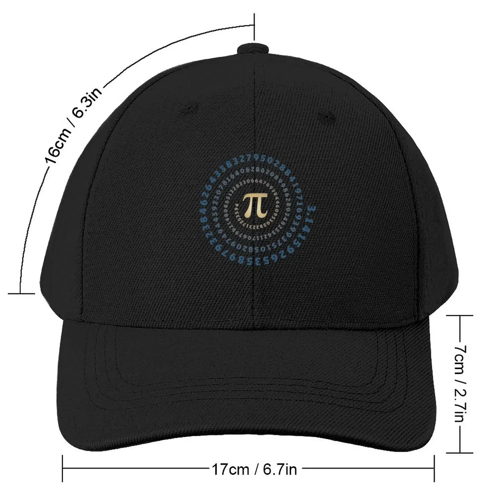 Pi, π, spiral, Science, Mathematics, Math, Irrational Number, Sequence Baseball Cap