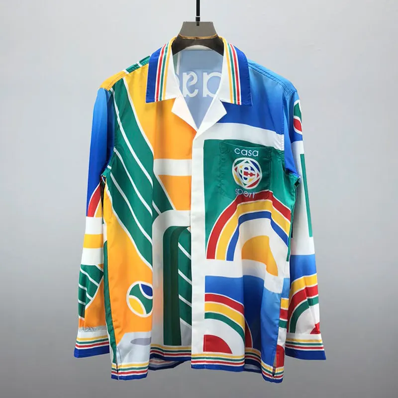 

Fall Abstract Art Print Long Sleeves Men Tops Hawaiian Beach Shirts Streetwear Shirt Streetwear Hip Hop Chemise Hawaienne Homme