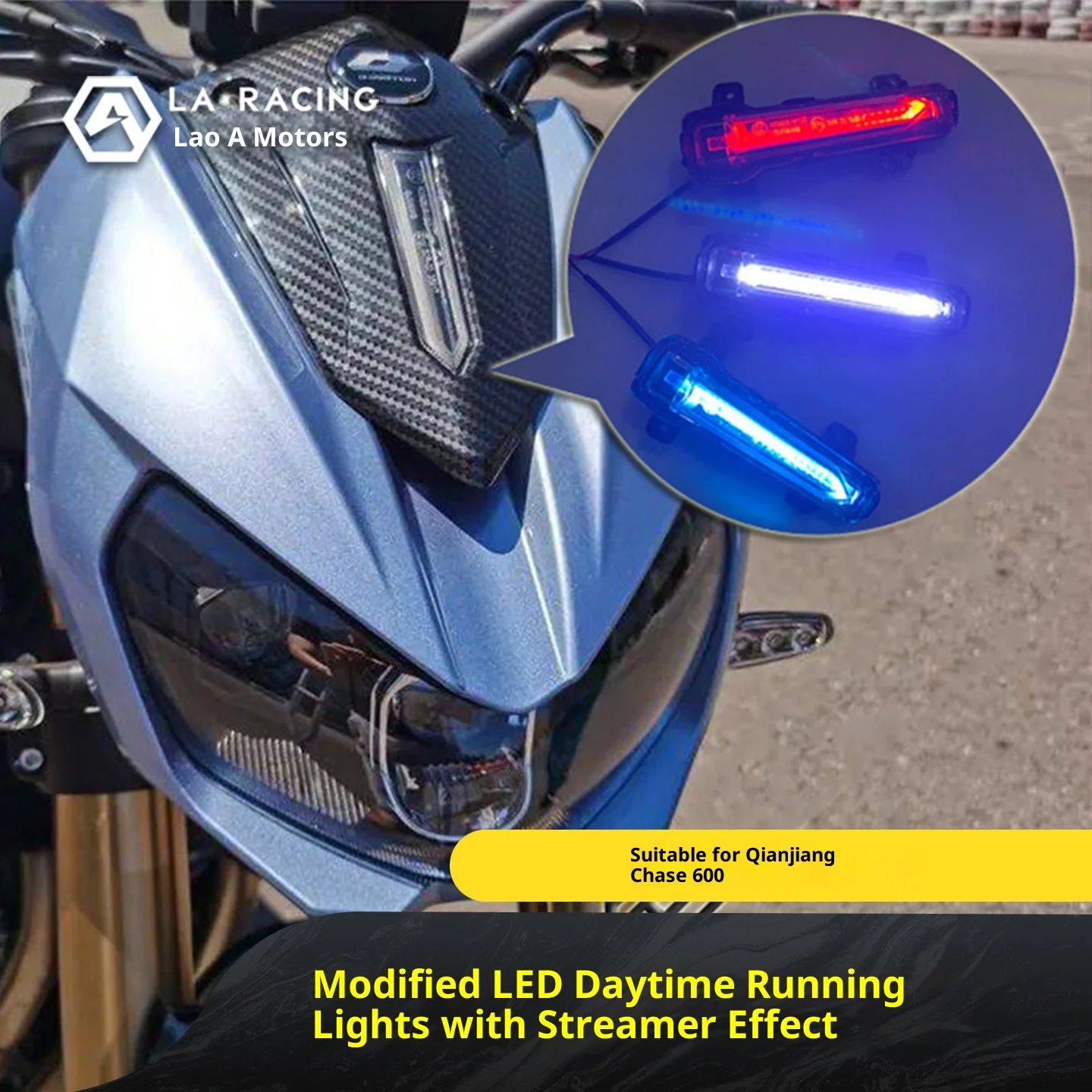 【Premium】For QJMOTOR Zhui 600 motorcycle modification of flowing daytime running lights, running lights, and brightened running