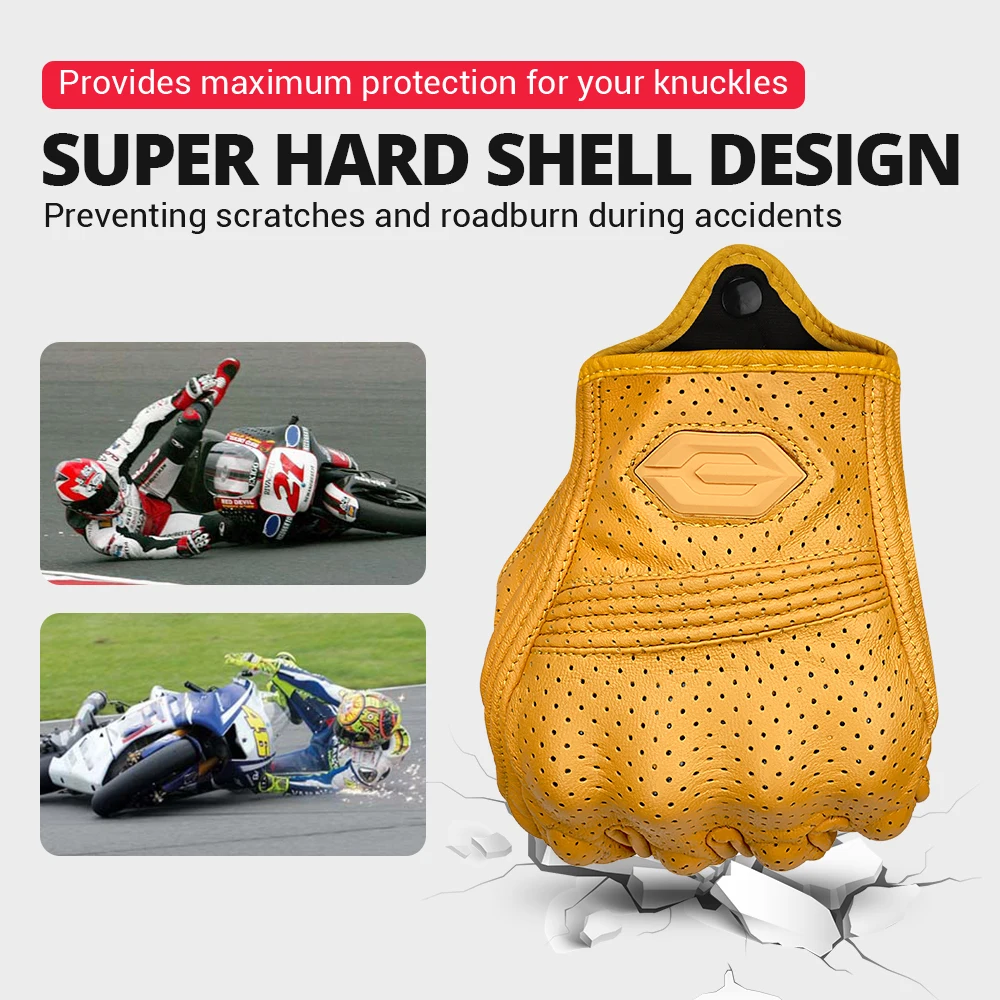 

Summer New Motorcycle Gloves Off-road Motorcycle Gloves Retro Leather Gloves Anti Fall Touch Screen Outdoor Sports Riding Gloves