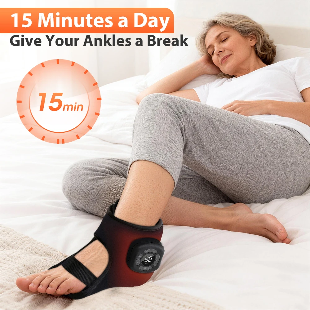 Smart Air Pressure Ankle Massager Air Compression Foot Massager Electric Heating Vibration Foot And Ankle Massage Support Brace