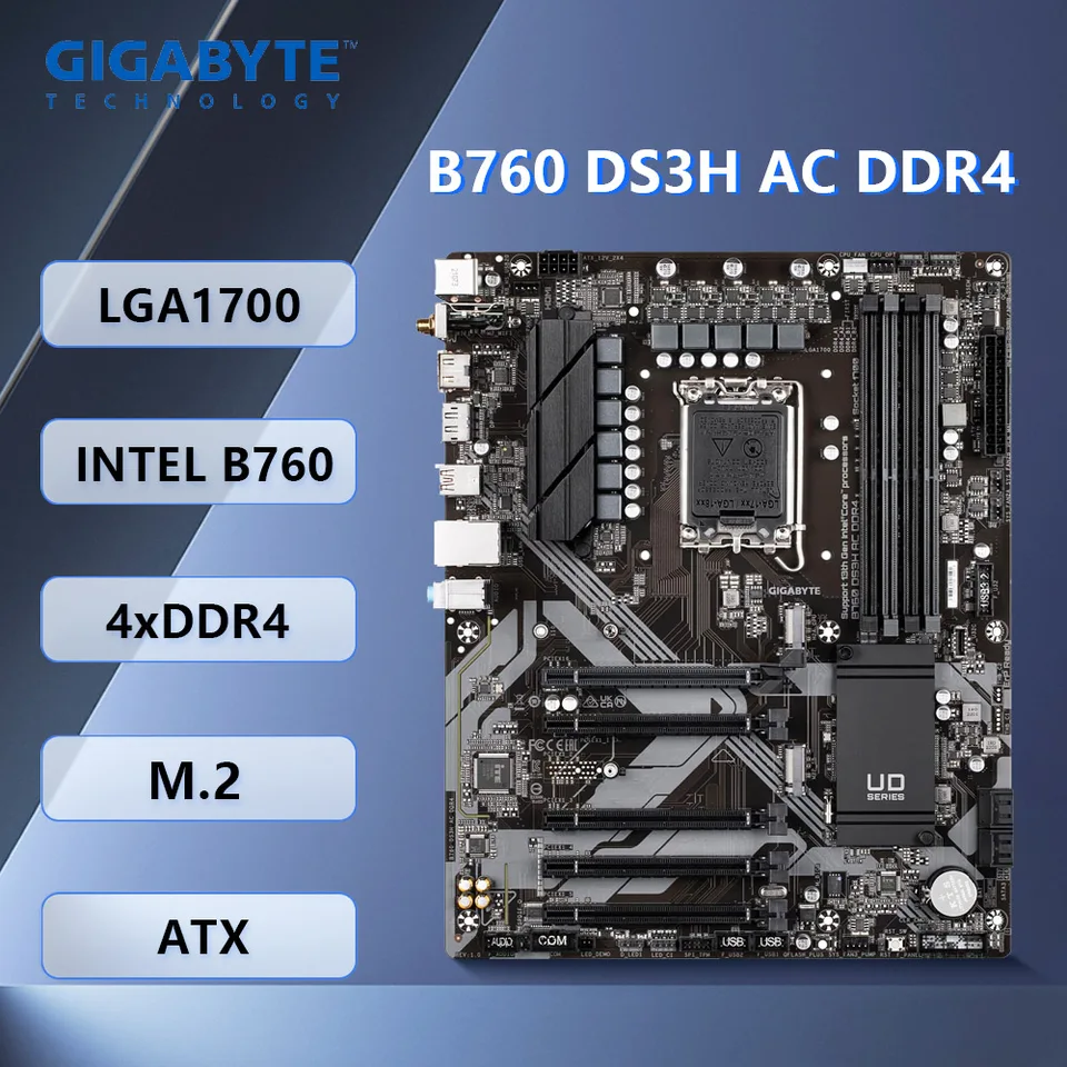 기가바이트 B760 DS3H AC DDR4 메인보드 인텔 B760 LGA 1700 DDR4 128GB ATX M.2 지원 i7-14700 i7-13700 i9-12900 i5-12400 CPU 썸네일 7