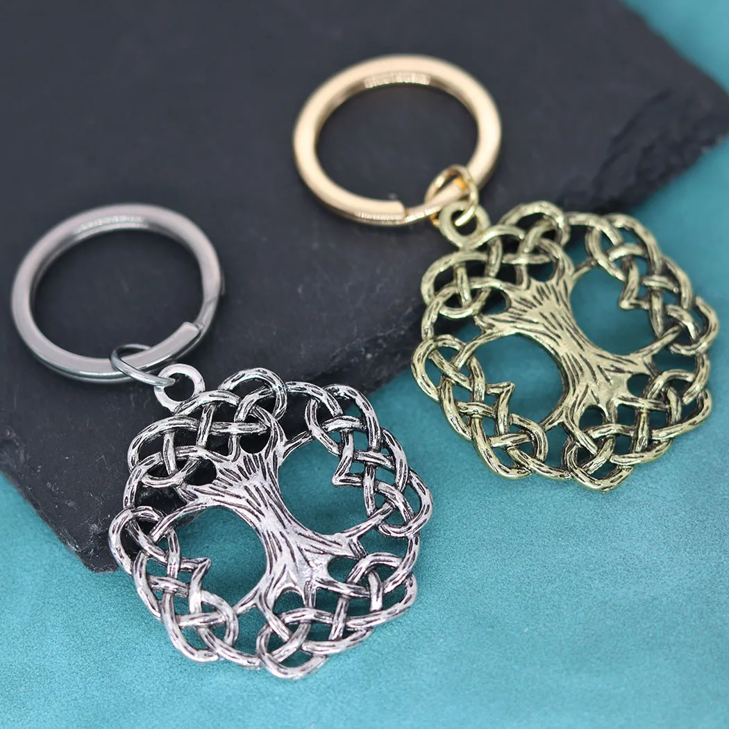 Yggdrasil Tree of Life Ash Tree World Pendant Keychain For Men Women Viking Scandinavian Jewelry Antique Bronze Key Chains