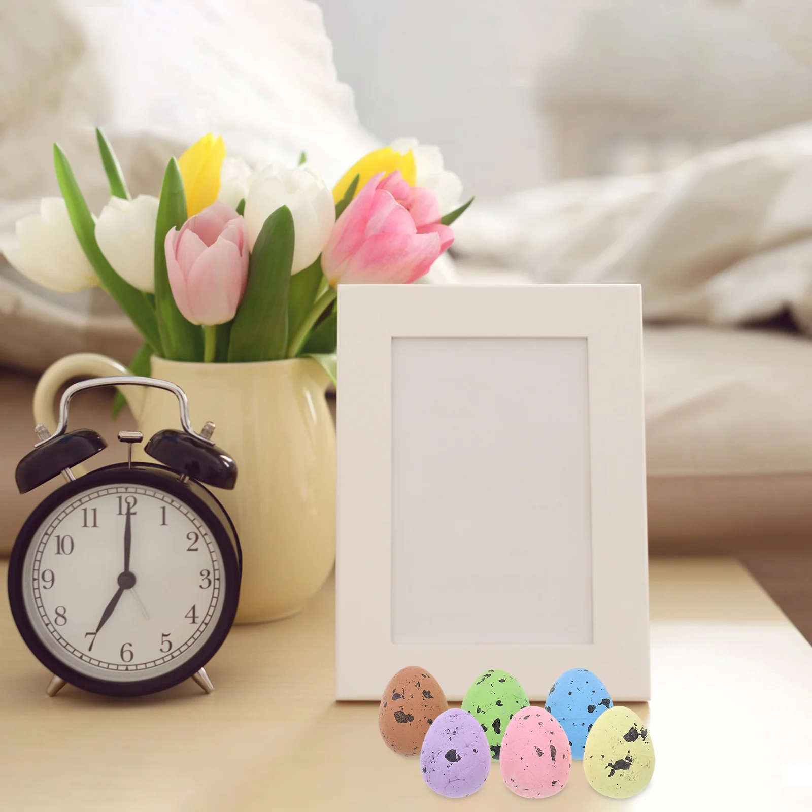 

100pcs Easter DIY Craft Eggs Colorful Party Decorations for Kids Home Holiday Fun Bunny Bird Hanging Ornament Toy Gift