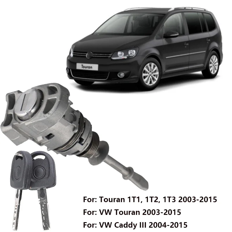 1T0837167A Door Lock Barrel With Key Car 1T0837168A Fit For VW Touran Caddy 2003 2004 2005 2006 2007 2008 2009 2010-2015