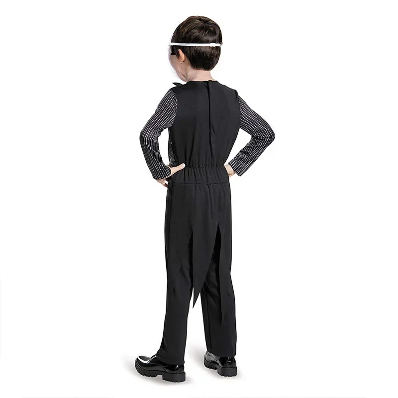 Costume da Jack Skellington per bambini Ragazzi Il pesadilla prima di Natale Jack Skellington Cosplay Tuta da bambino Abiti di Halloween