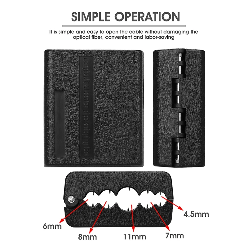 A22R-Longitudinal Tube Stripper สายเคเบิลไฟเบอร์แจ็คเก็ต Sheath Slitter ไฟเบอร์หลวมหลอด FTTH เครื่องมือ 4.5/6/7/8/11 มม.