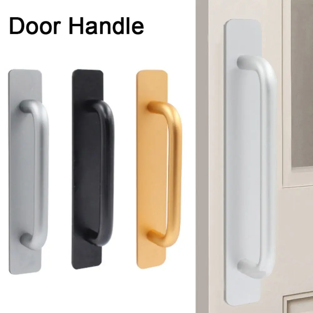 مقبض باب من سبائك الألومنيوم خالي من الثقب ، مقبض باب متعدد الوظائف ، أجهزة ذاتية اللصق ، خزانة مقود #1