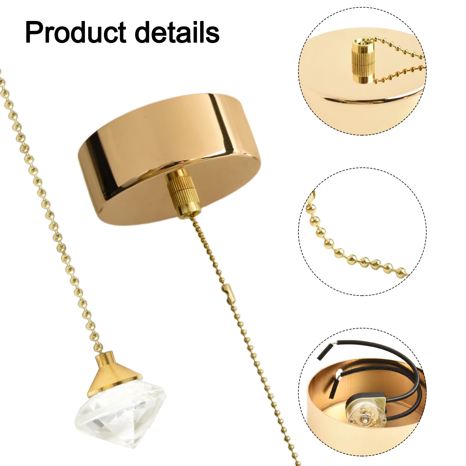Decorative Pull Cord Light Switch for Bathroom 100cm Cord Length Easy Access Light Control with Sleek Chrome Finish