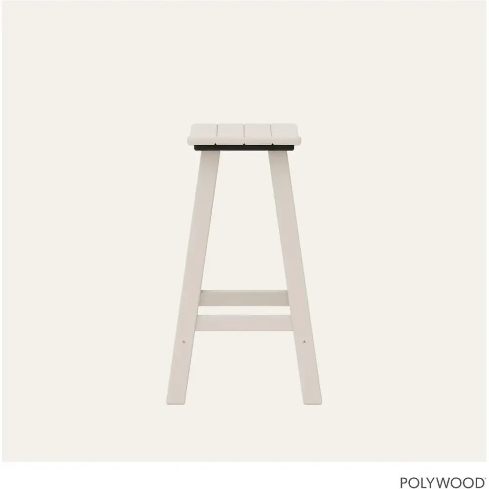 All-Weather 24 Counter Height Outdoor Bar Stools - Durable HDPE for Patio, Pool, Garden & Backyard - Sand view 5