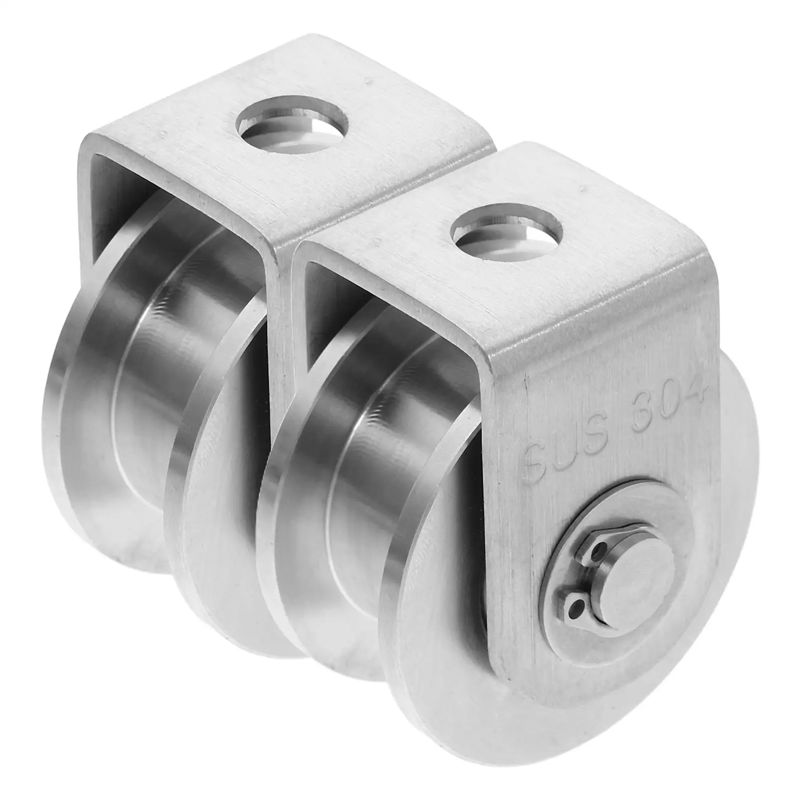 2Pcs Heavy Duty Stainless Steel Pulley Wire Rope Wheel Sliding Climbing Machine Fitness Marine Bearings