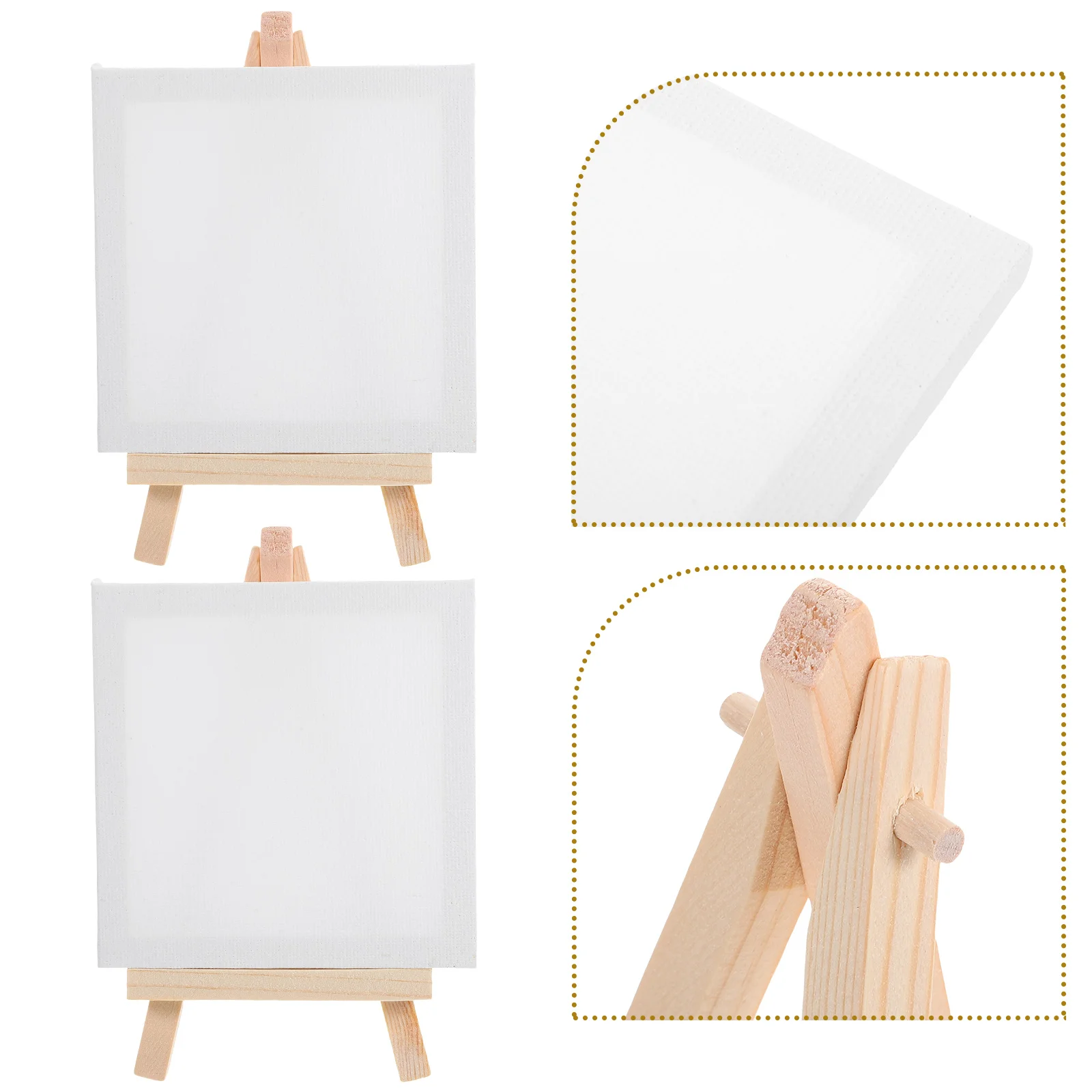 12 Pcs Children's Easel Painting Canvas Set and Stand Decorative Small House Wood Multi-function Accessories DIY Blank Frames