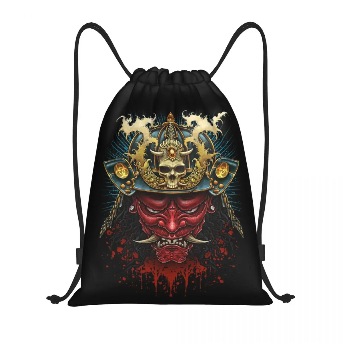 Horror Red Hannya Japanese Samurai Demon Oni Monster Drawstring Bag for Shopping Yoga Backpacks Men Women Sports Gym Sackpack