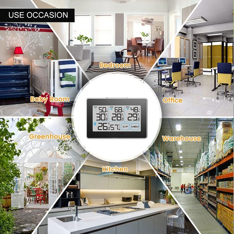 Temperature And Humidity Sensor Digital Thermometer Indoor Hygrometer Temperature Humidity Digital Weather Monitor Durable