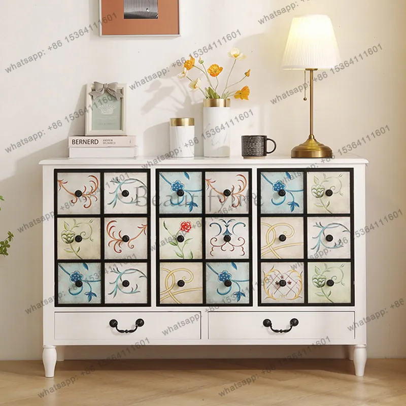 FG Drawers Mobile Living Room Cabinets Storage Decor Mini Bedroom Living Room Cabinets Shelf Wood Cajonera Chinese Style Furnitu