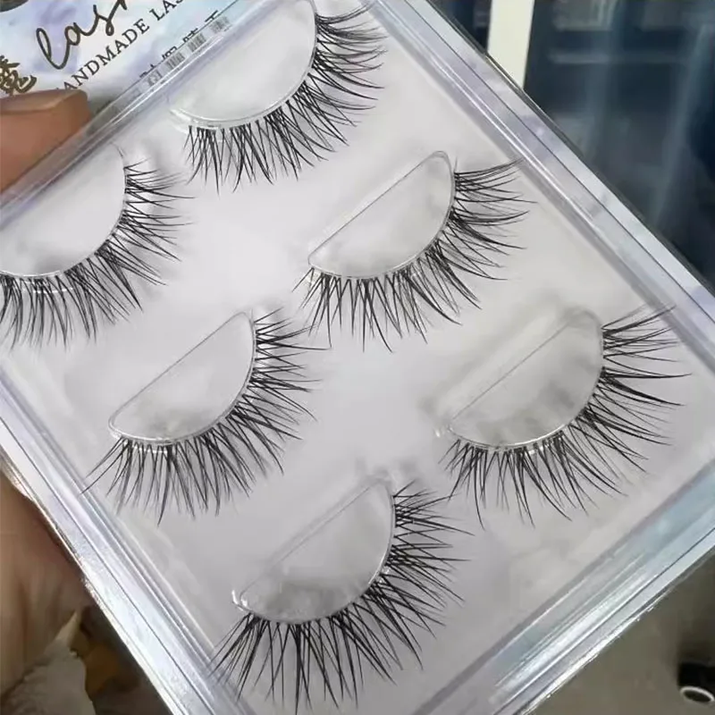 Faux cils de vison 3D réutilisables, bande invisible, naturel, noir, croisé, maquillage, produits de beauté, nouveau, 3 paires