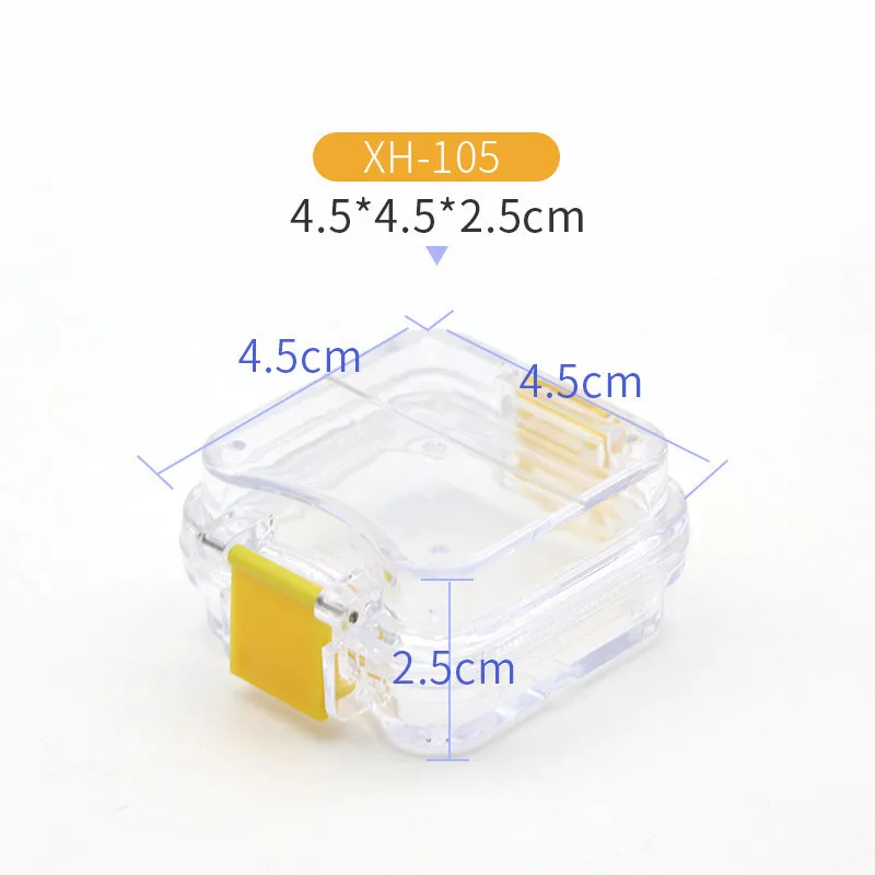 Transparente Zahnbox aus Kunststoff, Aufbewahrungsbox für Prothesen mit Folienmembran, buntes Scharnier für Krone und Brücken