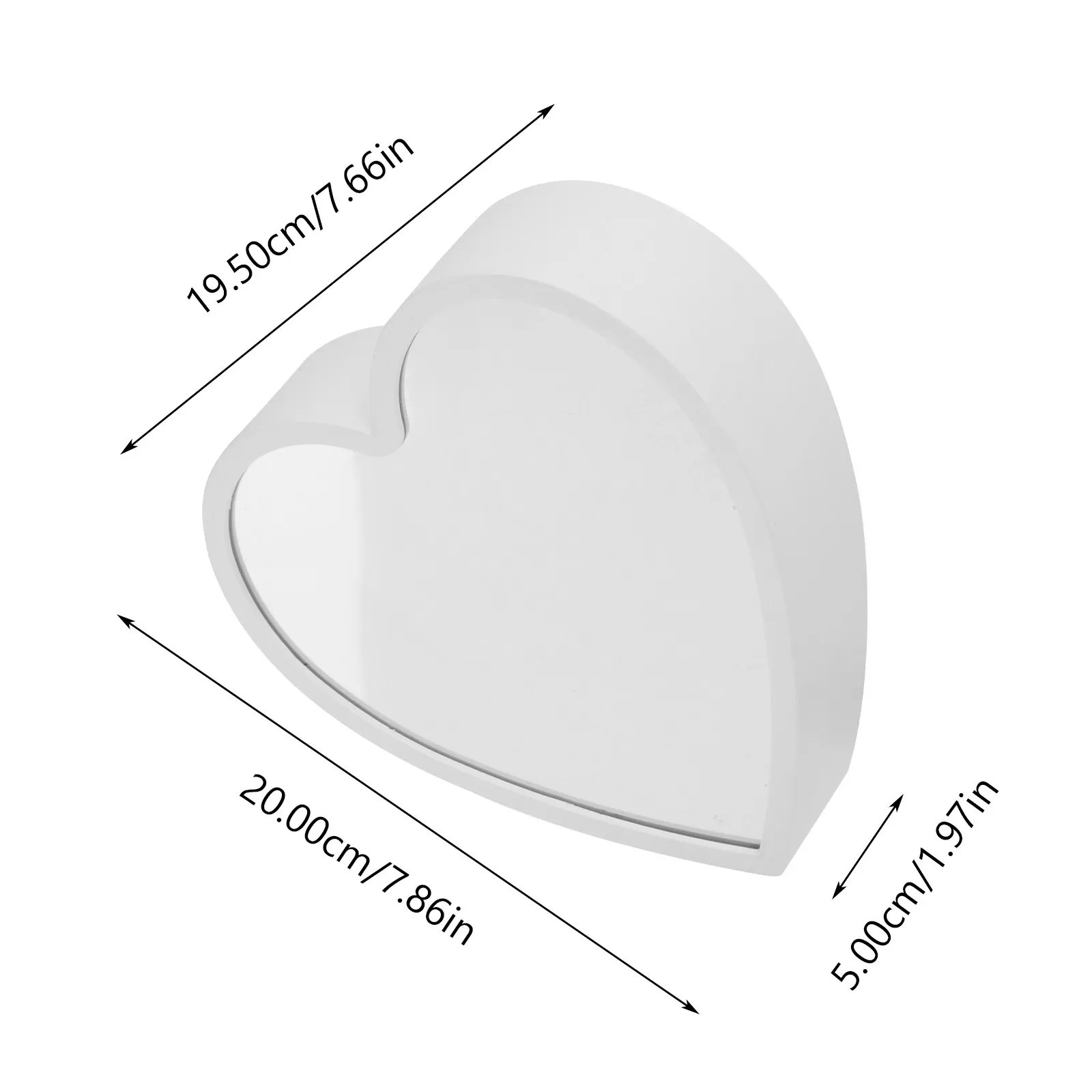 Love Heart LED Night Light 3D Mirror Design Table Lamp for Bedroom Home Decor Party Lighting