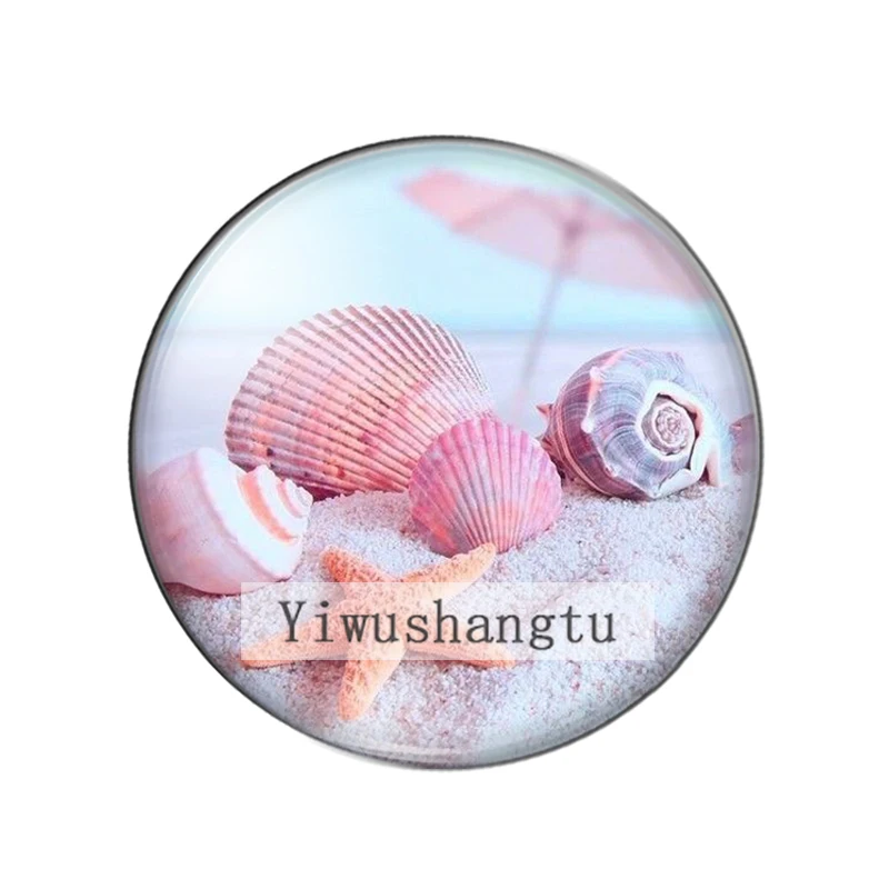 Cute Starfish Shell Art marine animal Paintings 12mm/18mm/20mm/25mm Round photo glass cabochon demo flat back Making findings