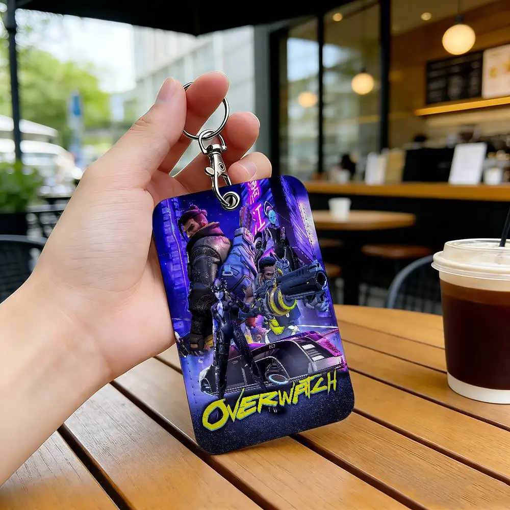 hot classic game O-OverwatchS PU Soft Leather Rectangular Key Card Holder Induction Elevator Protection Cover Youth Faion Accory