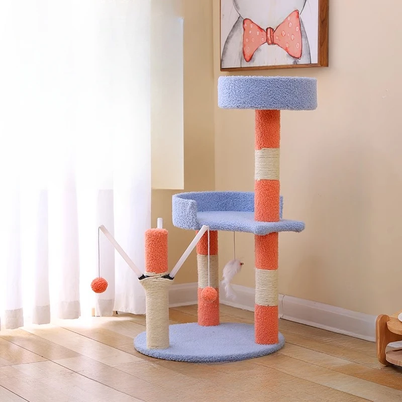 Climbing Cute Cat Scrapers Tree Tower Space Saving High Toys Board Cat Scrapers Accessories Drapak Dla Kota Cat Supplies MR50CS