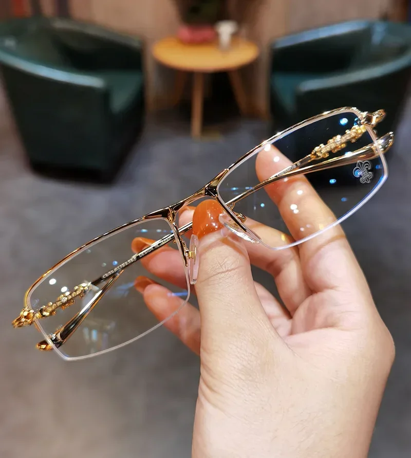 Halbrandlose Business-Myopiebrille für Herren, 0–6,0 Dioptrien | Photochrome, multifunktionale Anti-Blaulicht-Brille für das Büro – Detail 6